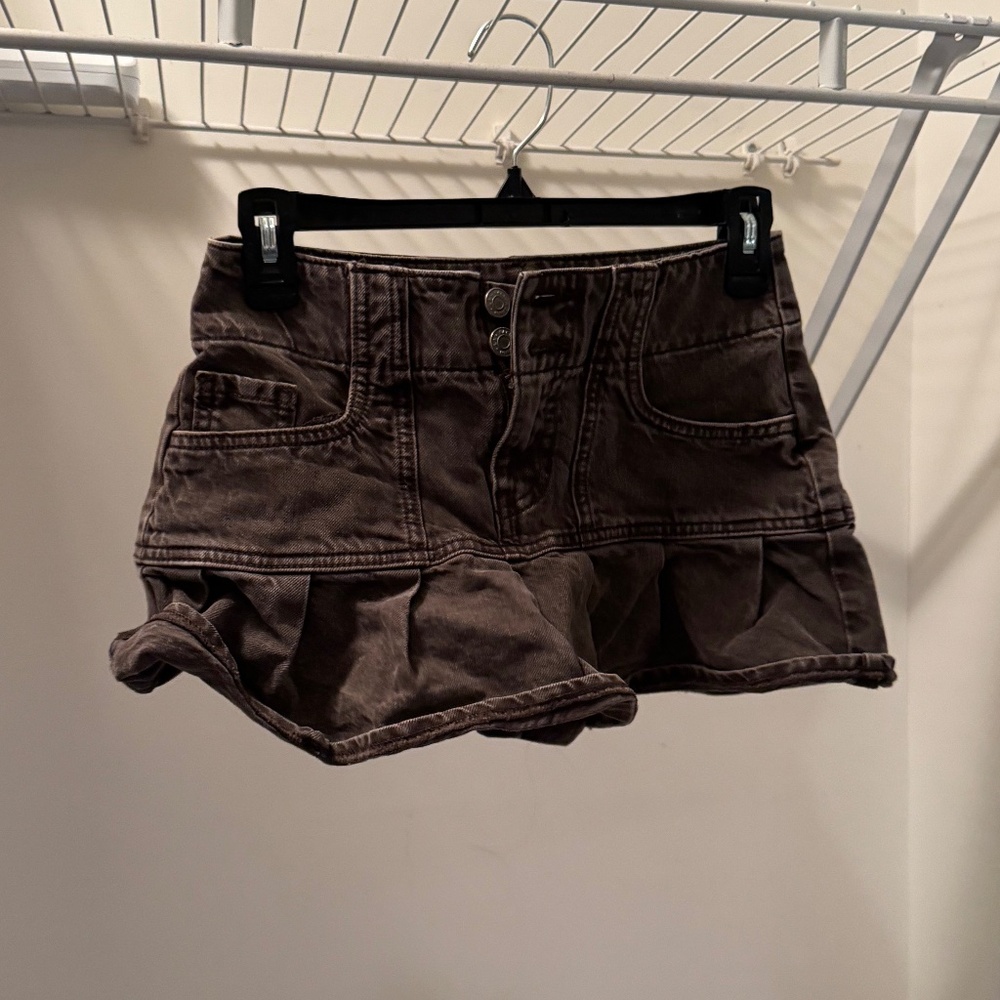 PACSUN brown jean skirt low rise